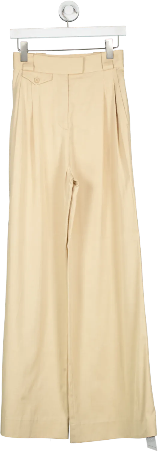 Shona Joy Beige High Waisted Tailored Pants UK 8