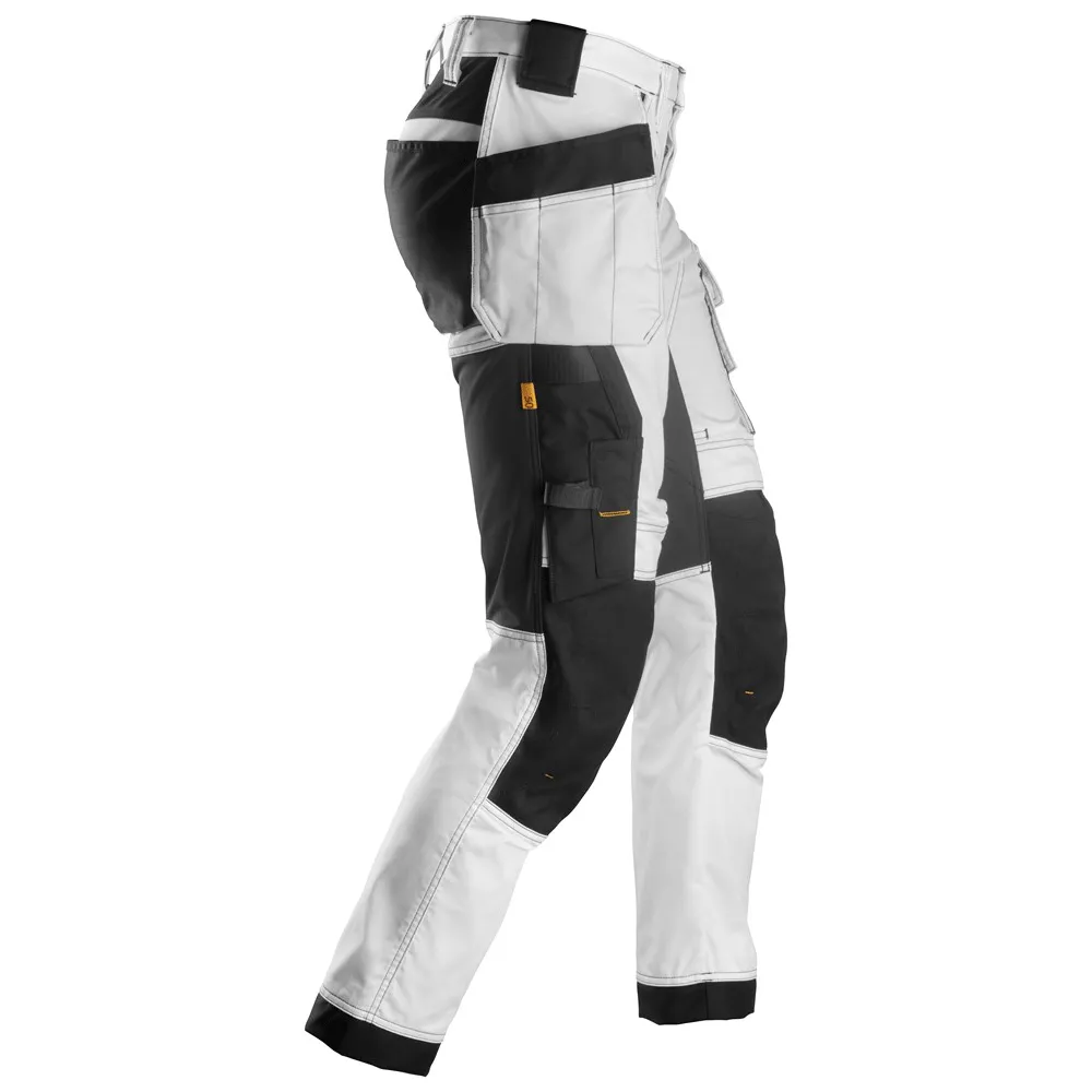 Snickers 6241 AllroundWork, Stretch Work Knee Pad Trousers Holster Pockets White/Black