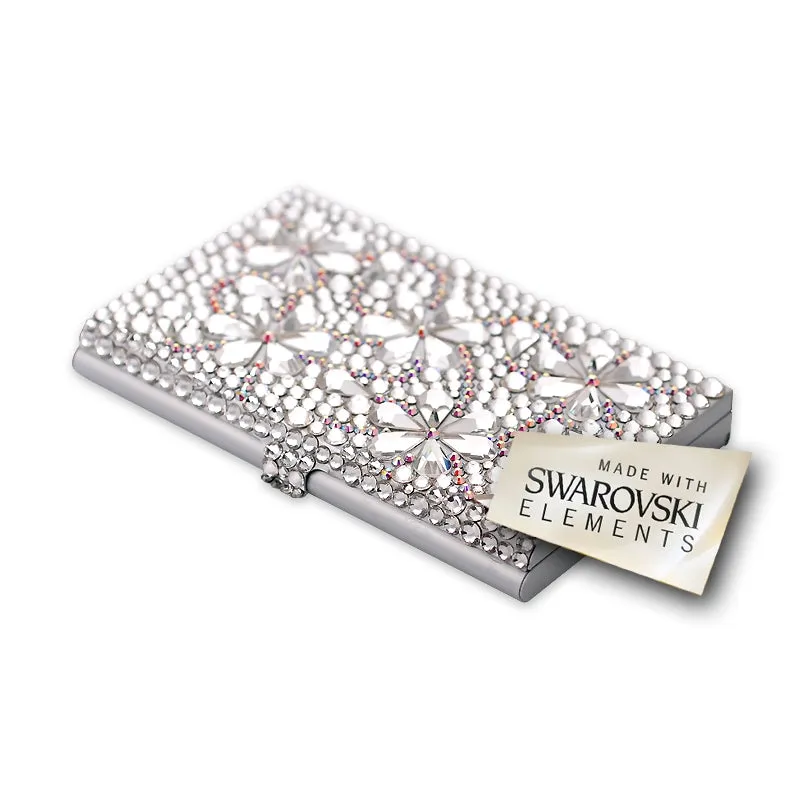 Snowflake Bling Swarovski Crystal Business Card Case