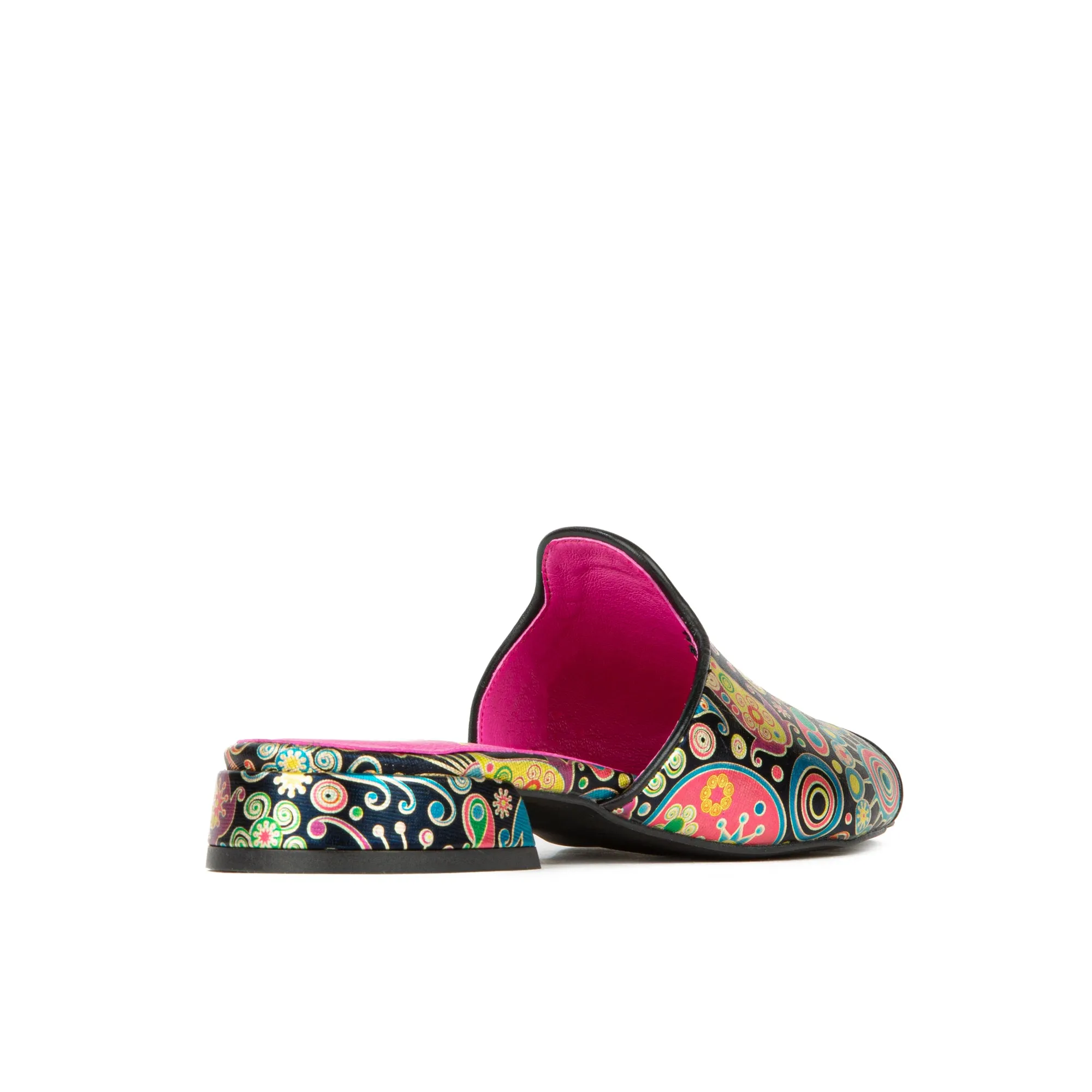 South Beach - Navy Pink - Women's fully leather lined slip on sandal