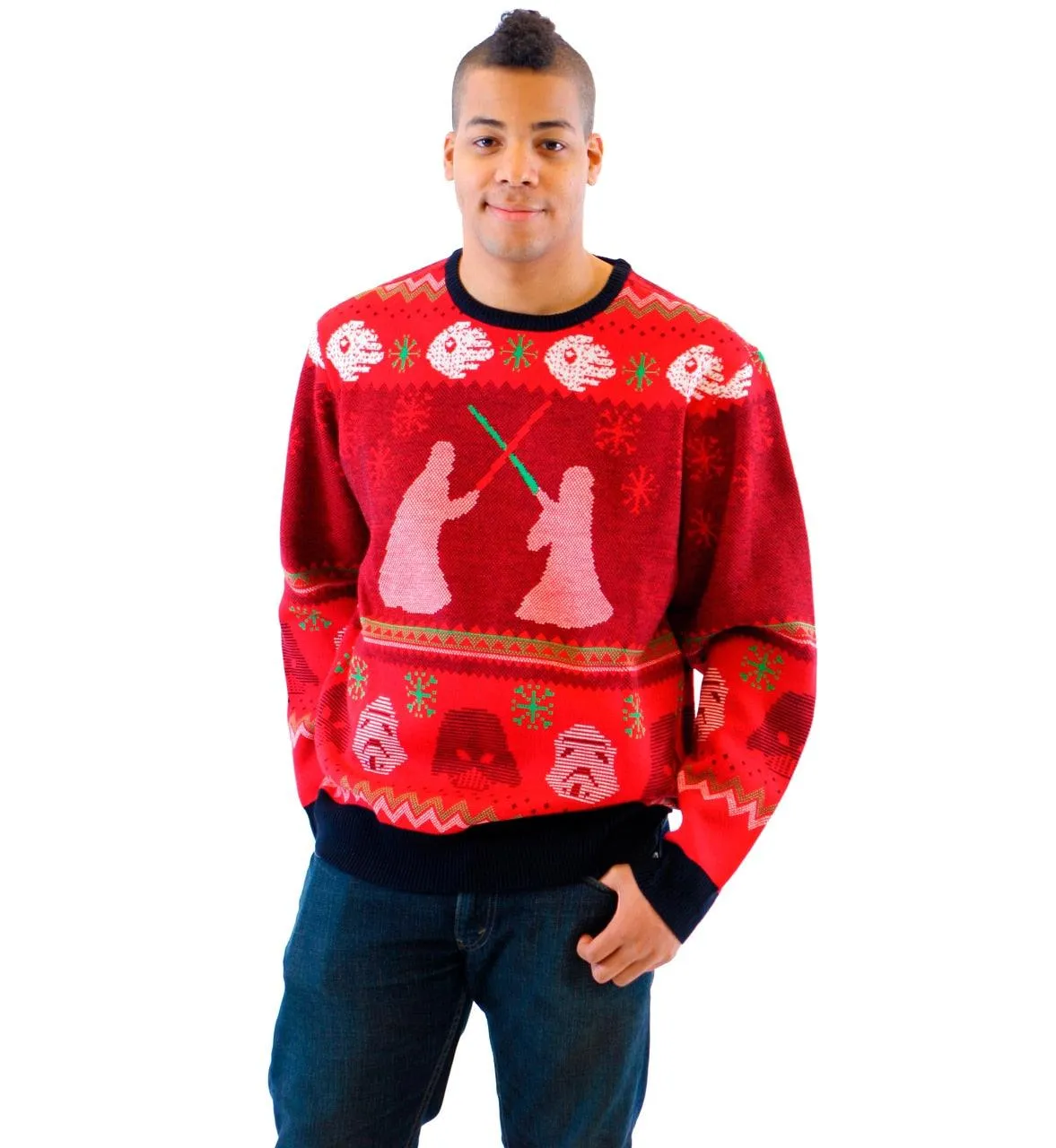 Star Wars Death Star Saber Showdown Ugly Christmas Xmas Sweater