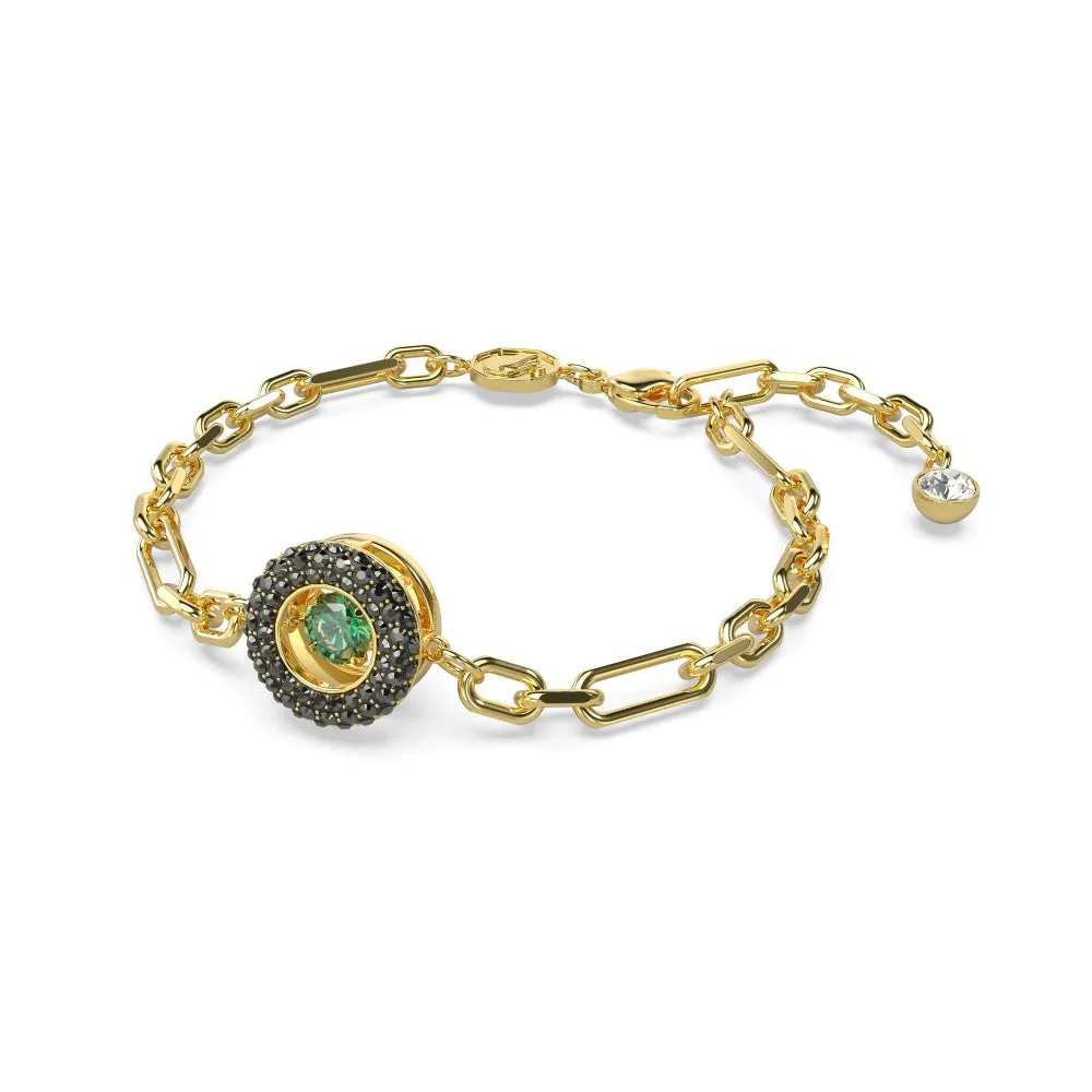 Swarovski Sparkling Dance Bracelet - Green, Gold Tone-Plated