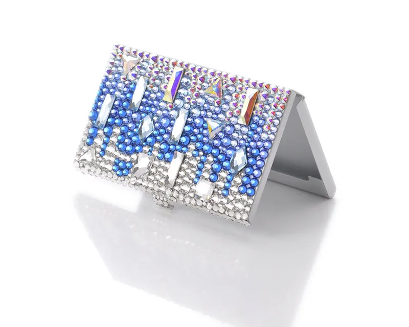 Symphony Bling Swarovski Crystal Business Card Case - Blue