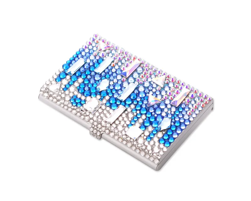 Symphony Bling Swarovski Crystal Business Card Case - Blue