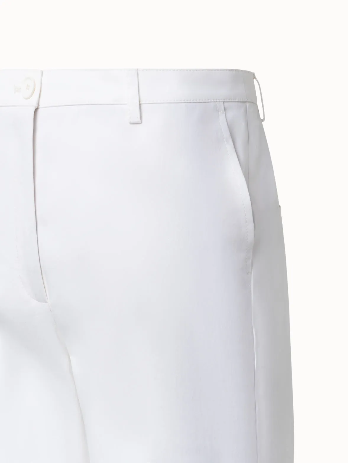 Tapered Cotton Stretch Satin Pants