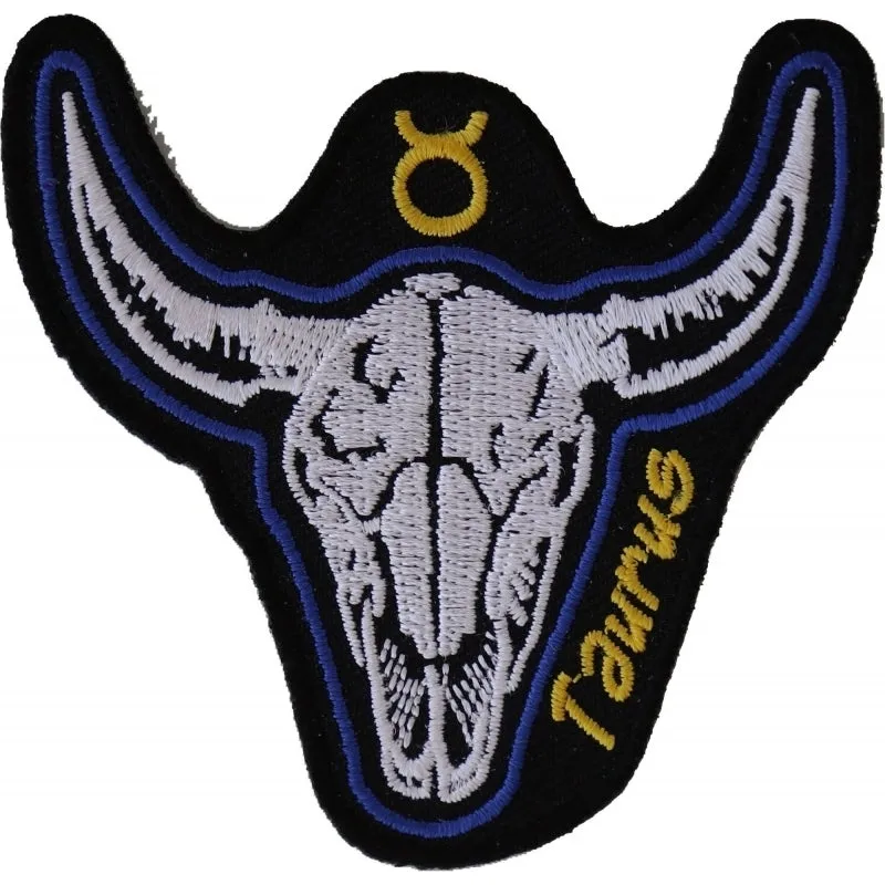 Taurus Skull Zodiac Sign Patch