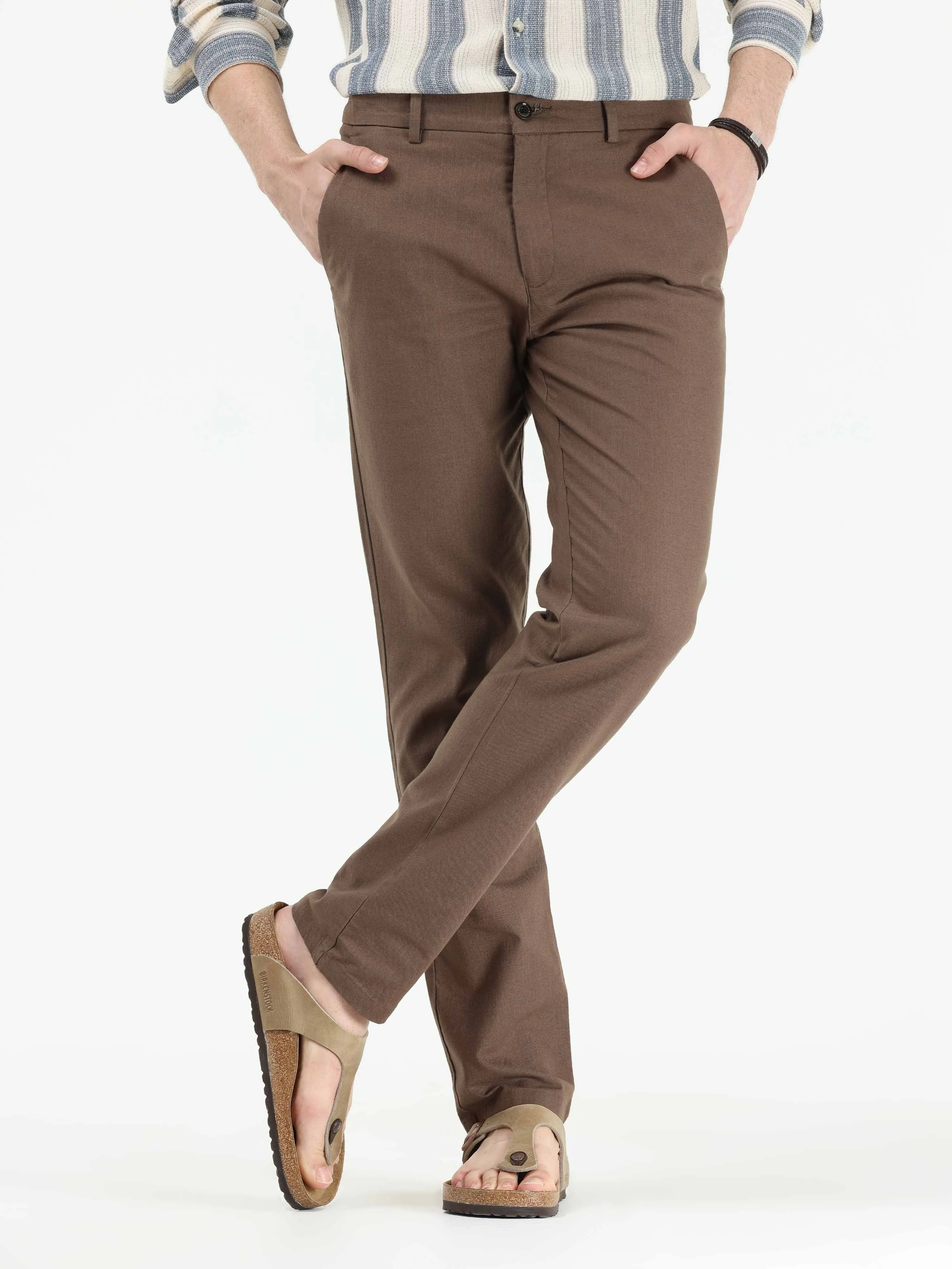 Timeless Cotton Fur Brown Linen Chino