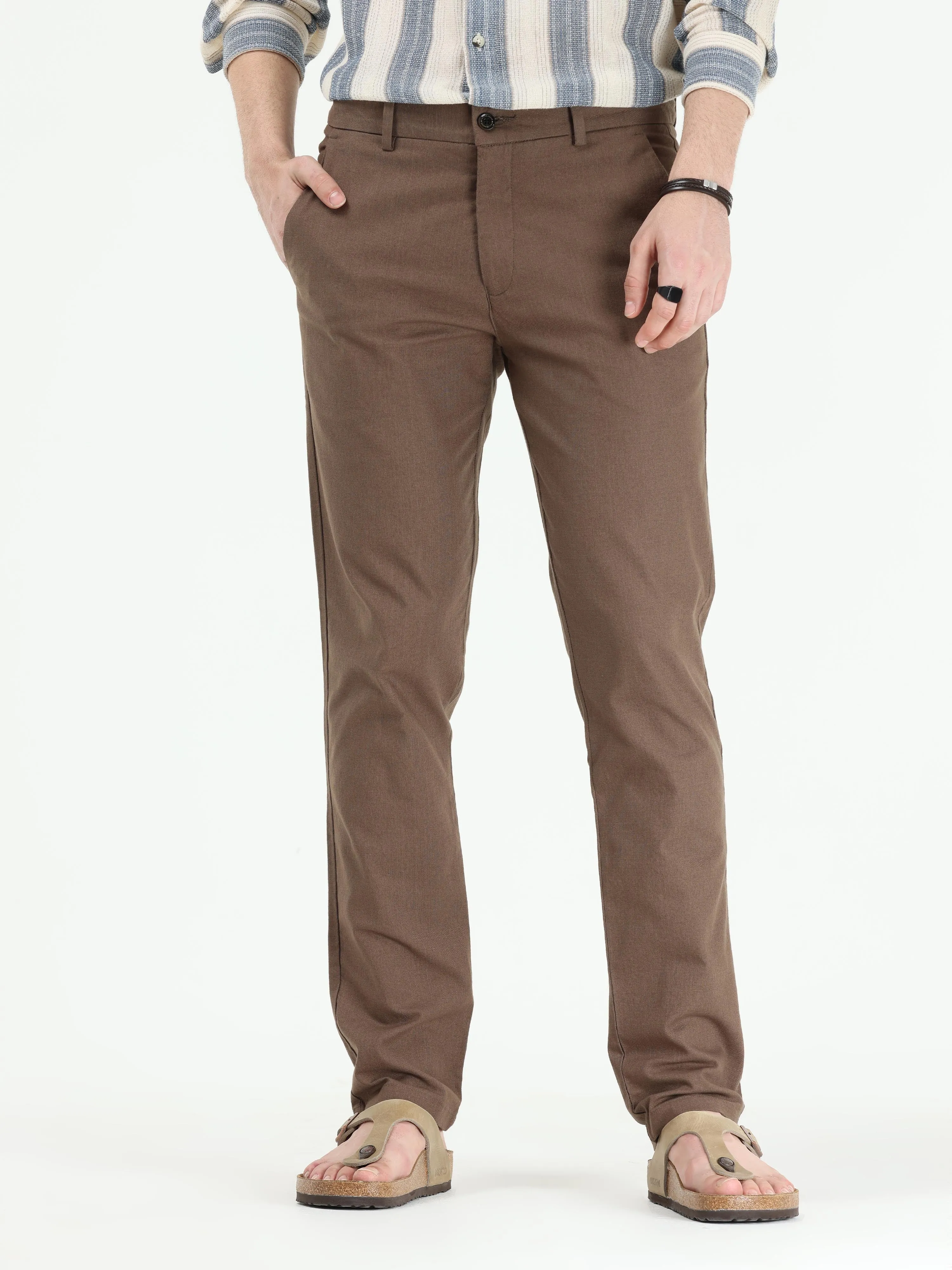 Timeless Cotton Fur Brown Linen Chino