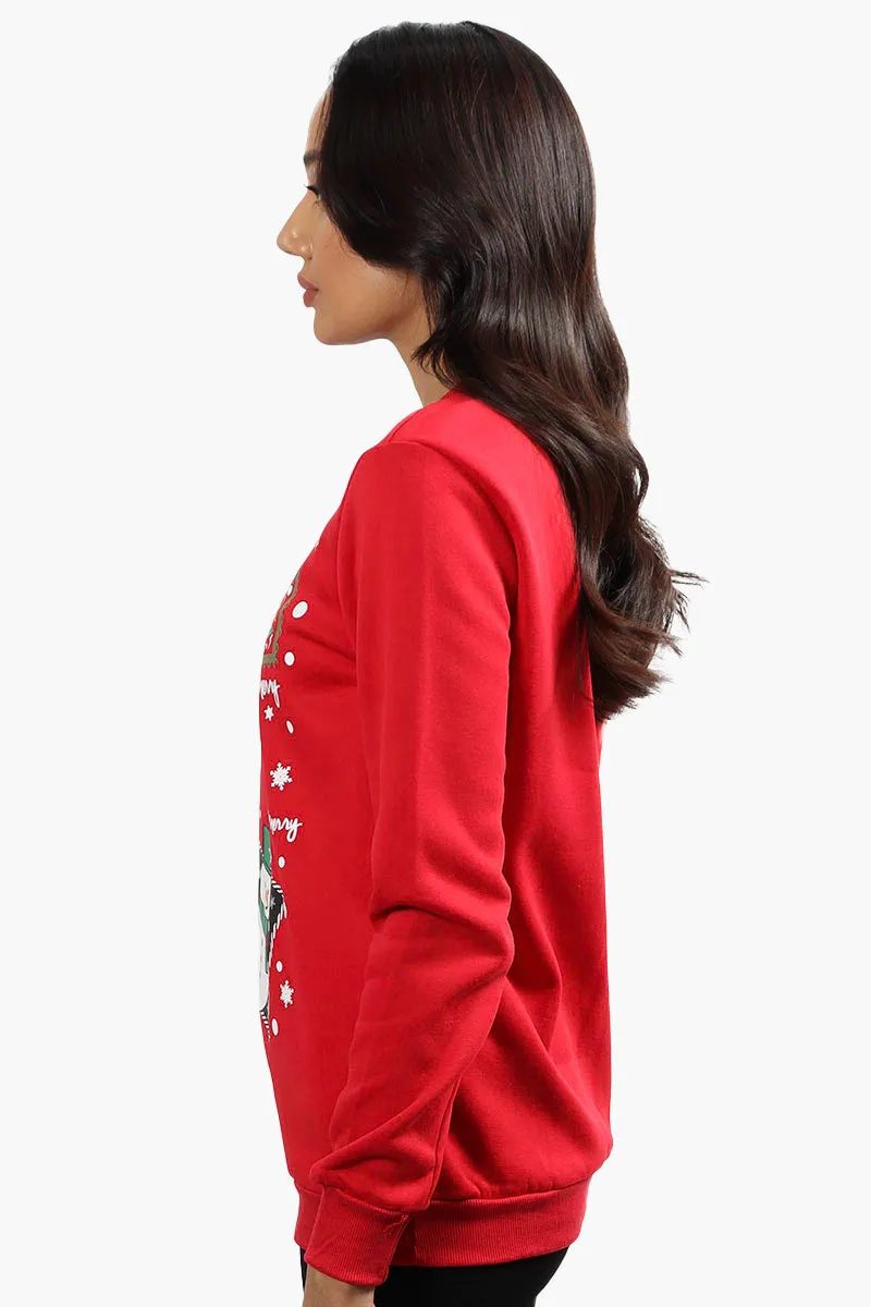 Ugly Christmas Sweater Festive Print Christmas Sweater - Red