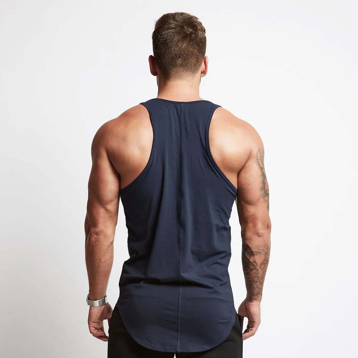 Vanquish Essential Navy Longline Tank Vest