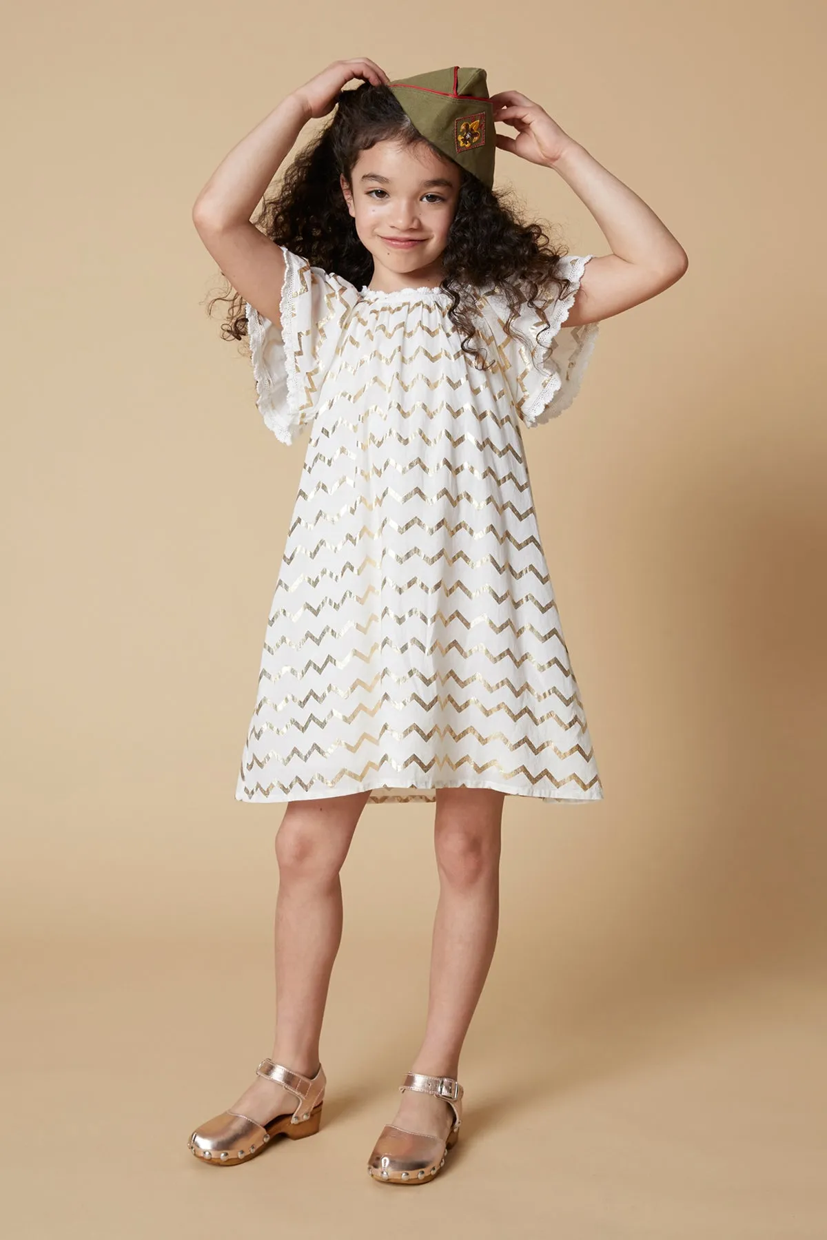 Velveteen Rosemary Chevron Girls Dress