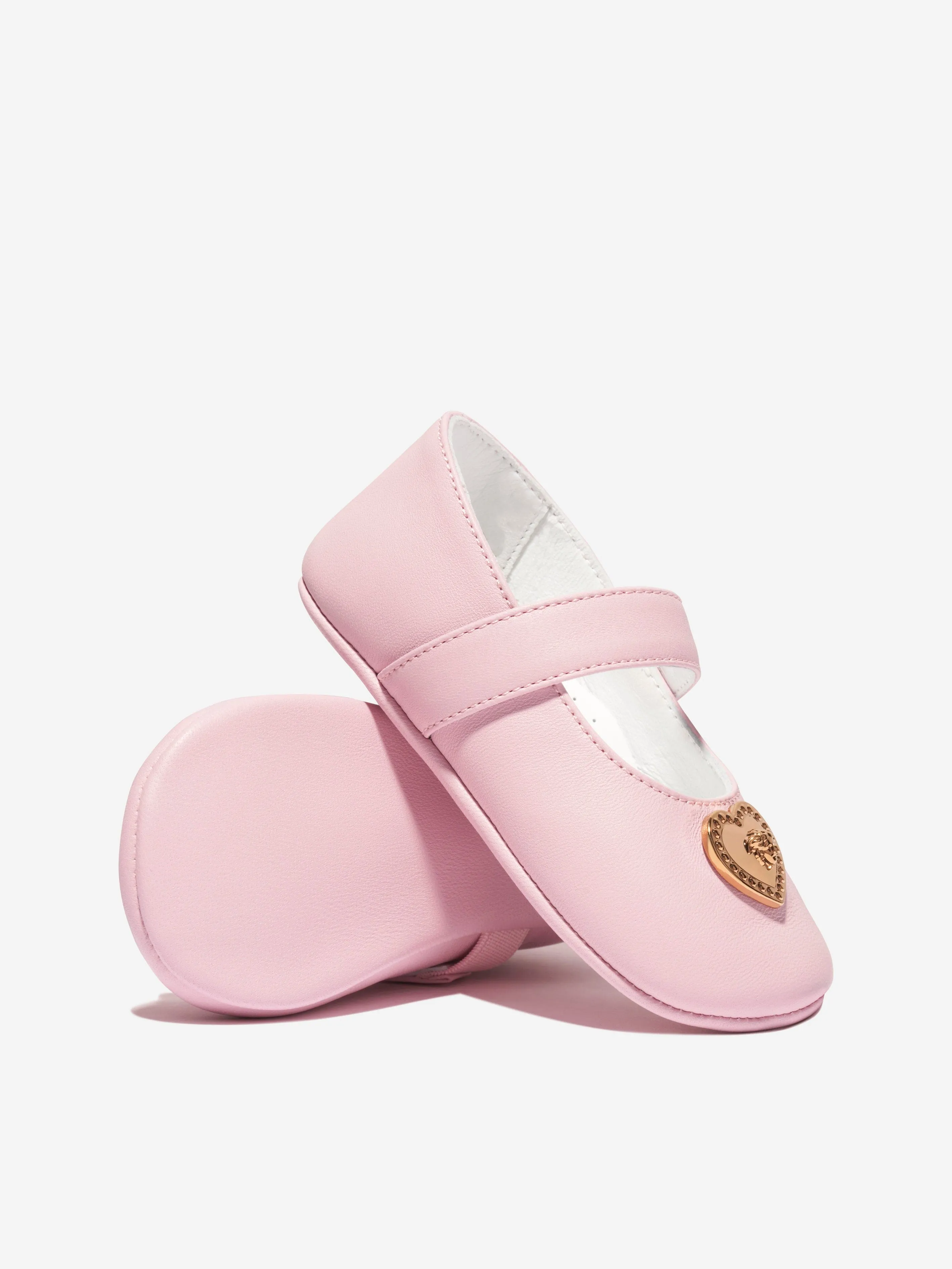 Versace Baby Girls Leather Pre Walker Shoes in Pink