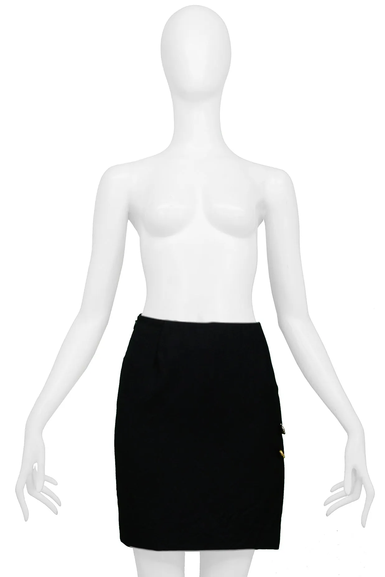 VERSACE BLACK SAFETY PIN SKIRT 1994