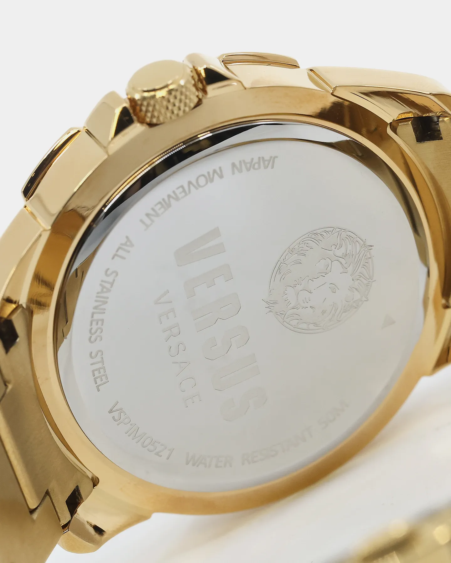 Versus Versace 6eme Arrondissement Crystal Set Gold Watch Yellow Gold