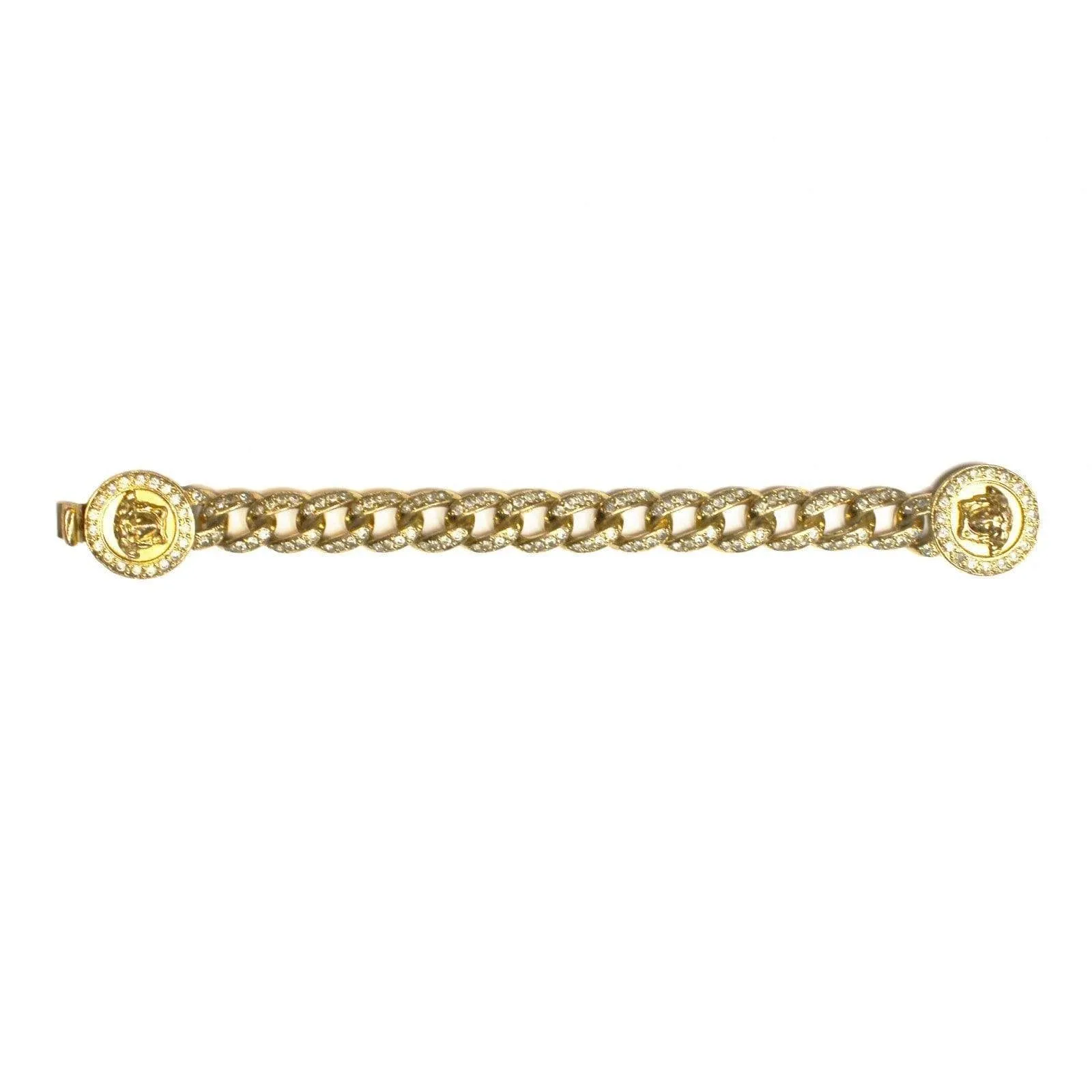 Vintage Versace Cuban Link Medusa Head Coin Bracelet