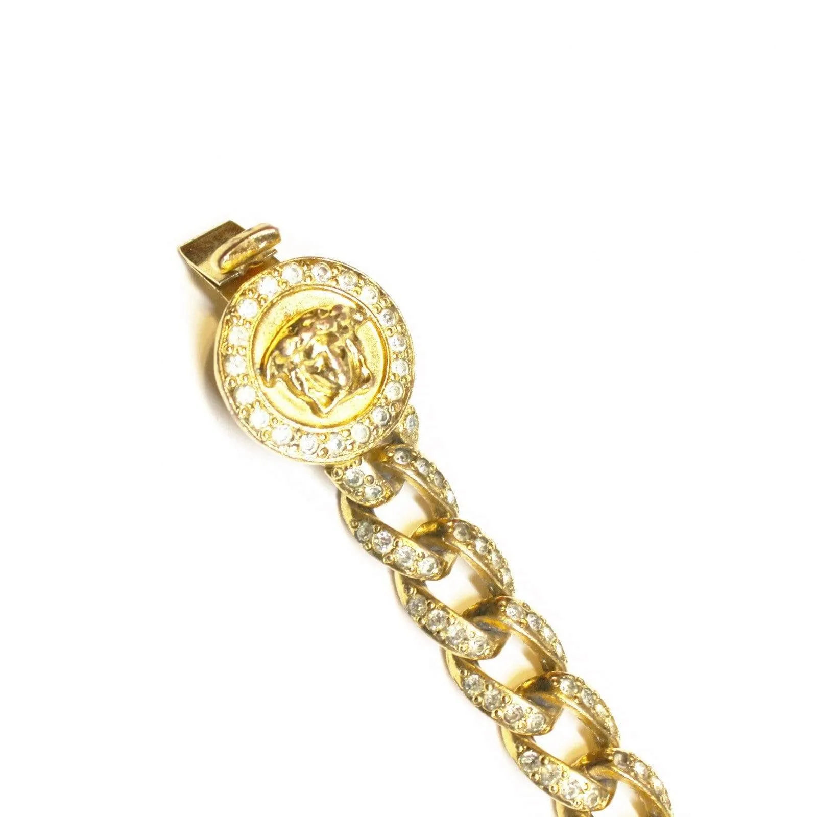 Vintage Versace Cuban Link Medusa Head Coin Bracelet