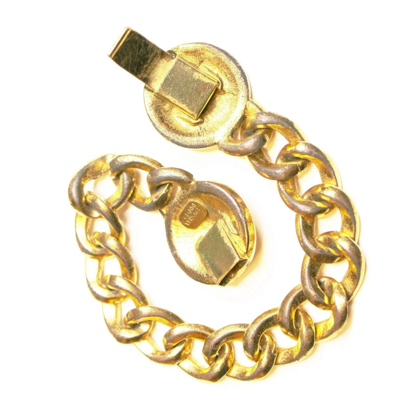 Vintage Versace Cuban Link Medusa Head Coin Bracelet