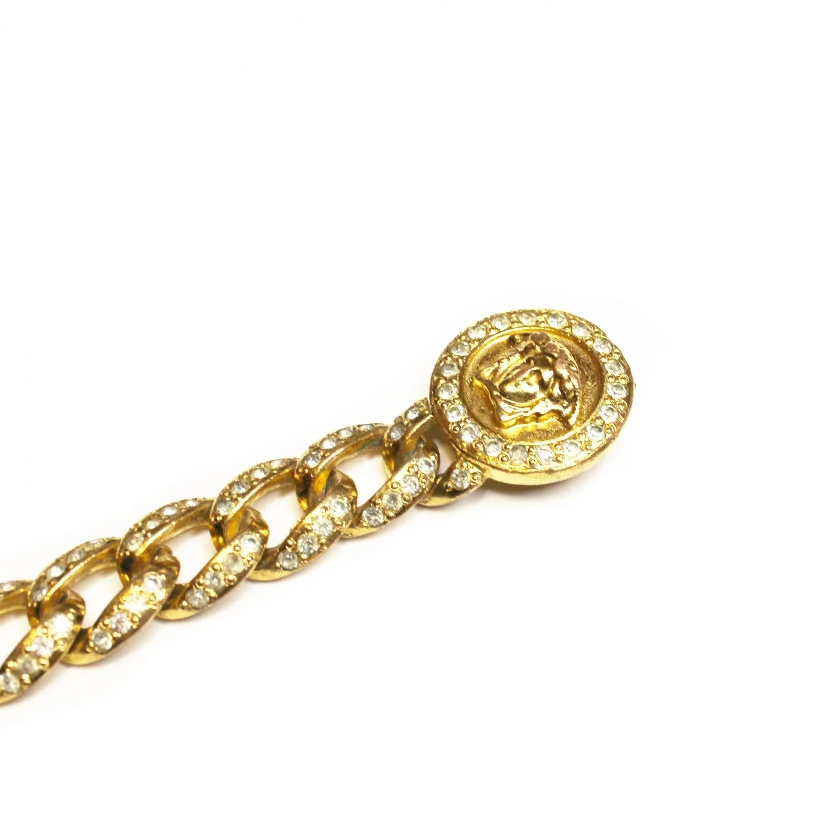 Vintage Versace Cuban Link Medusa Head Coin Bracelet