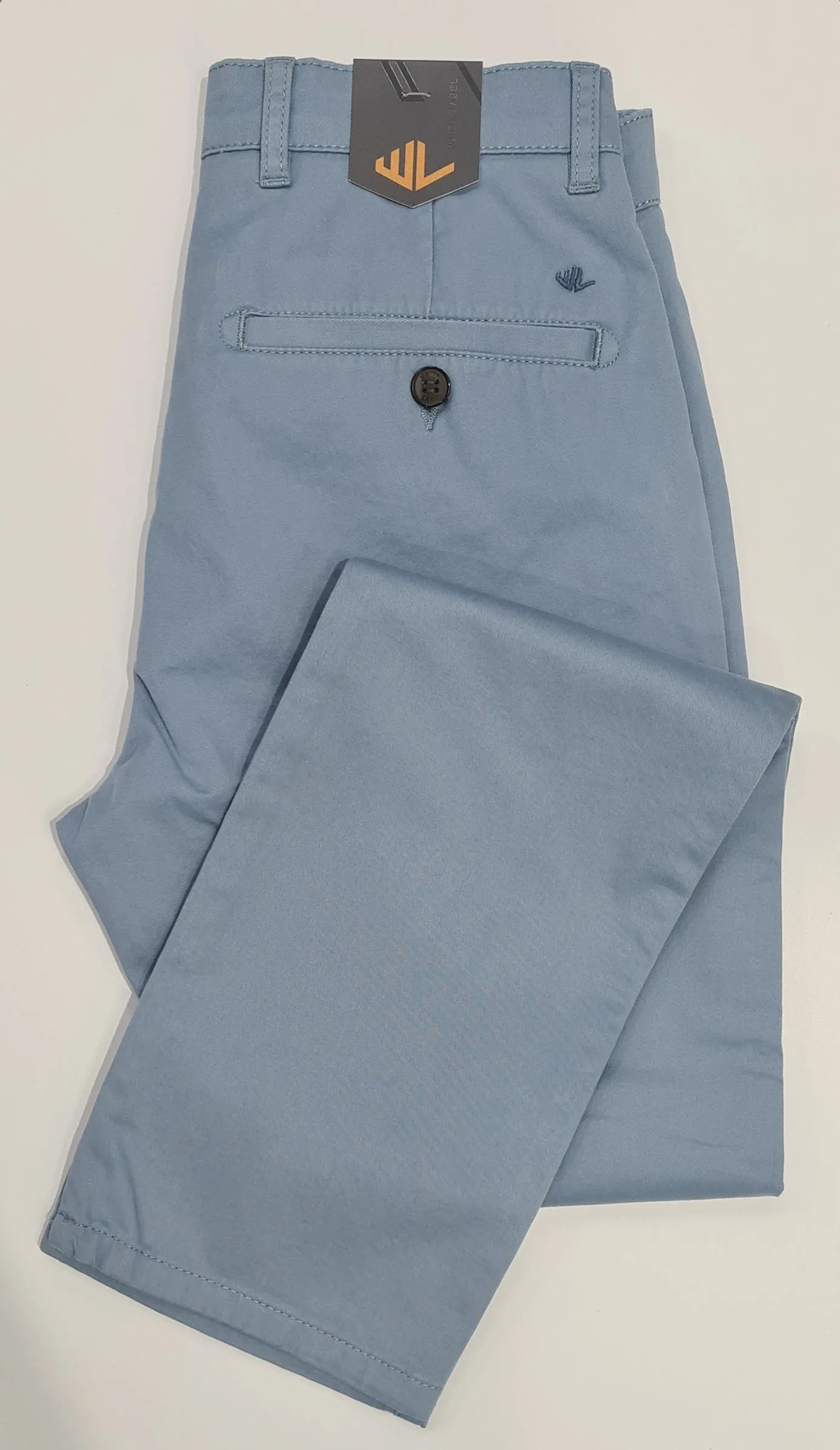 White Label Cotton Comfort Stretch Chinos - Blue