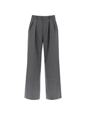 Wide-Leg Flannel Trousers