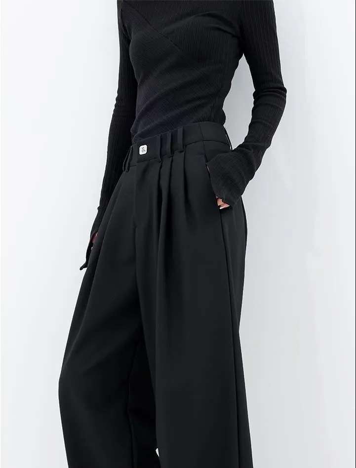 Wide Leg Multi-Pleated Pants