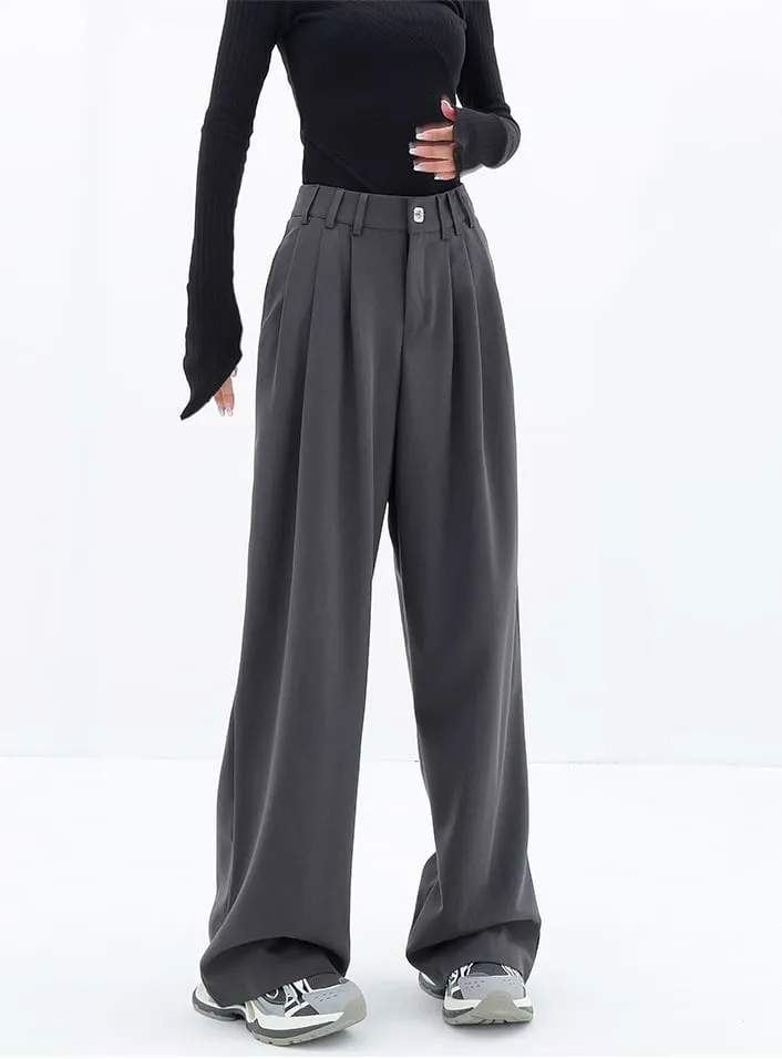 Wide Leg Multi-Pleated Pants