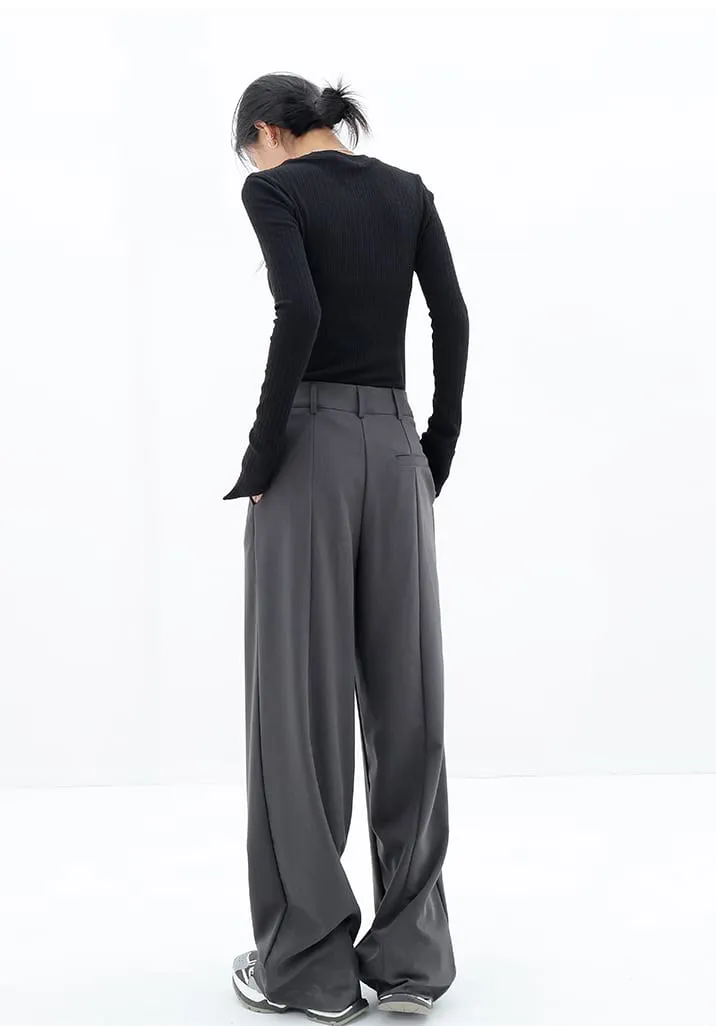 Wide Leg Multi-Pleated Pants