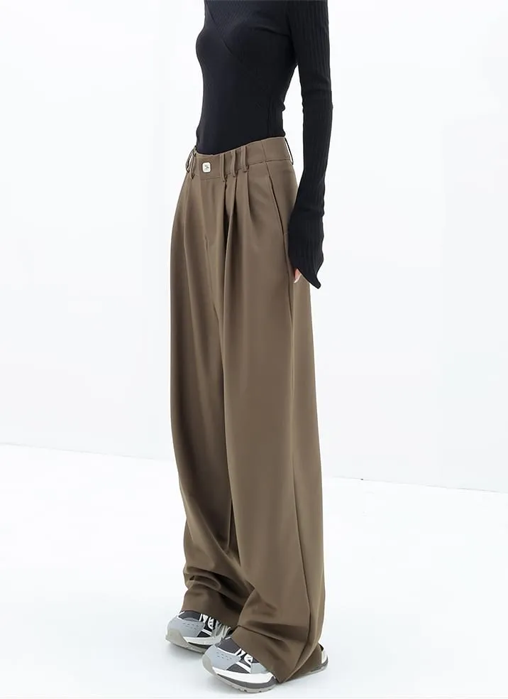 Wide Leg Multi-Pleated Pants