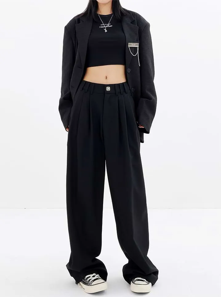 Wide Leg Multi-Pleated Pants