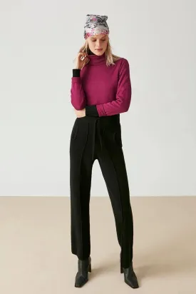 Wine Silk and Cashmere Aleyna Women's Knitwear