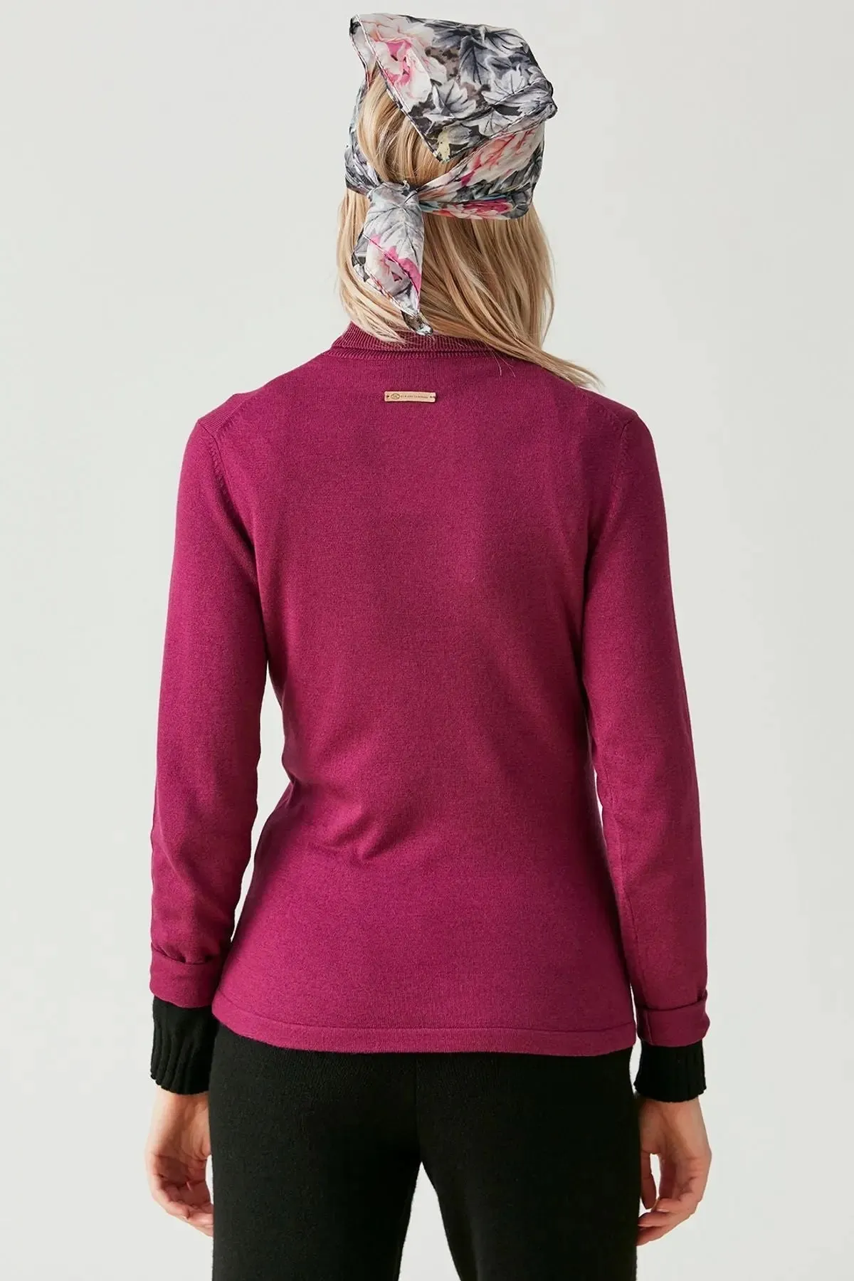 Wine Silk and Cashmere Aleyna Women's Knitwear