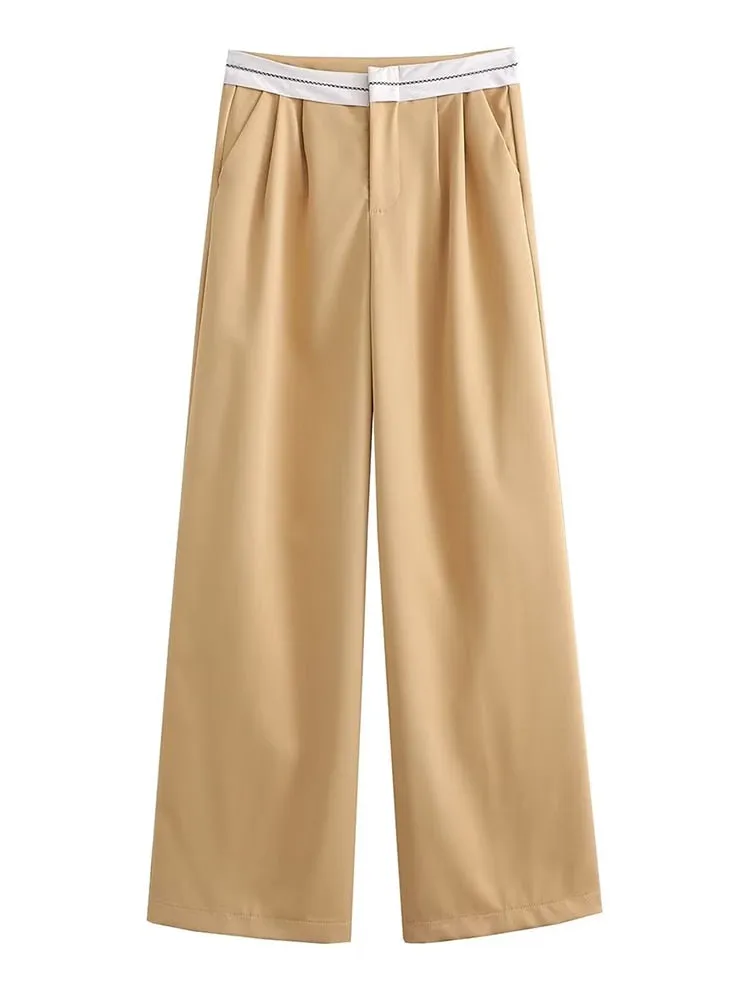 Women Straight Leg Trousers with pockets