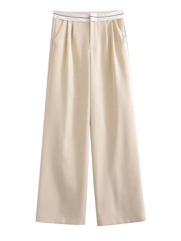 Women Straight Leg Trousers with pockets