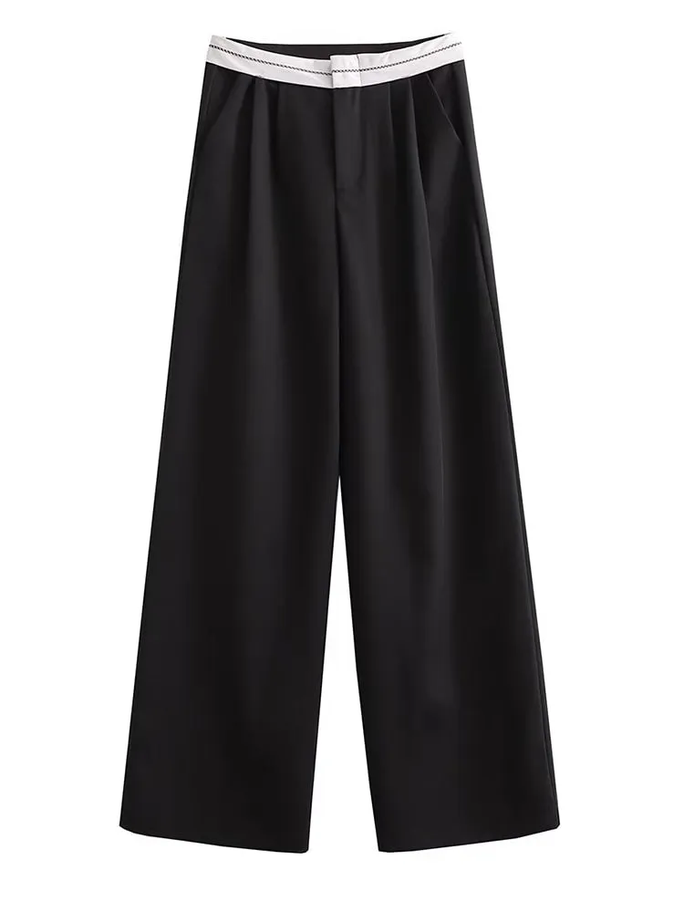 Women Straight Leg Trousers with pockets