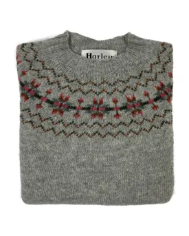 Women's Fair Isle Knitted Jumper (L4615/7) - Silver