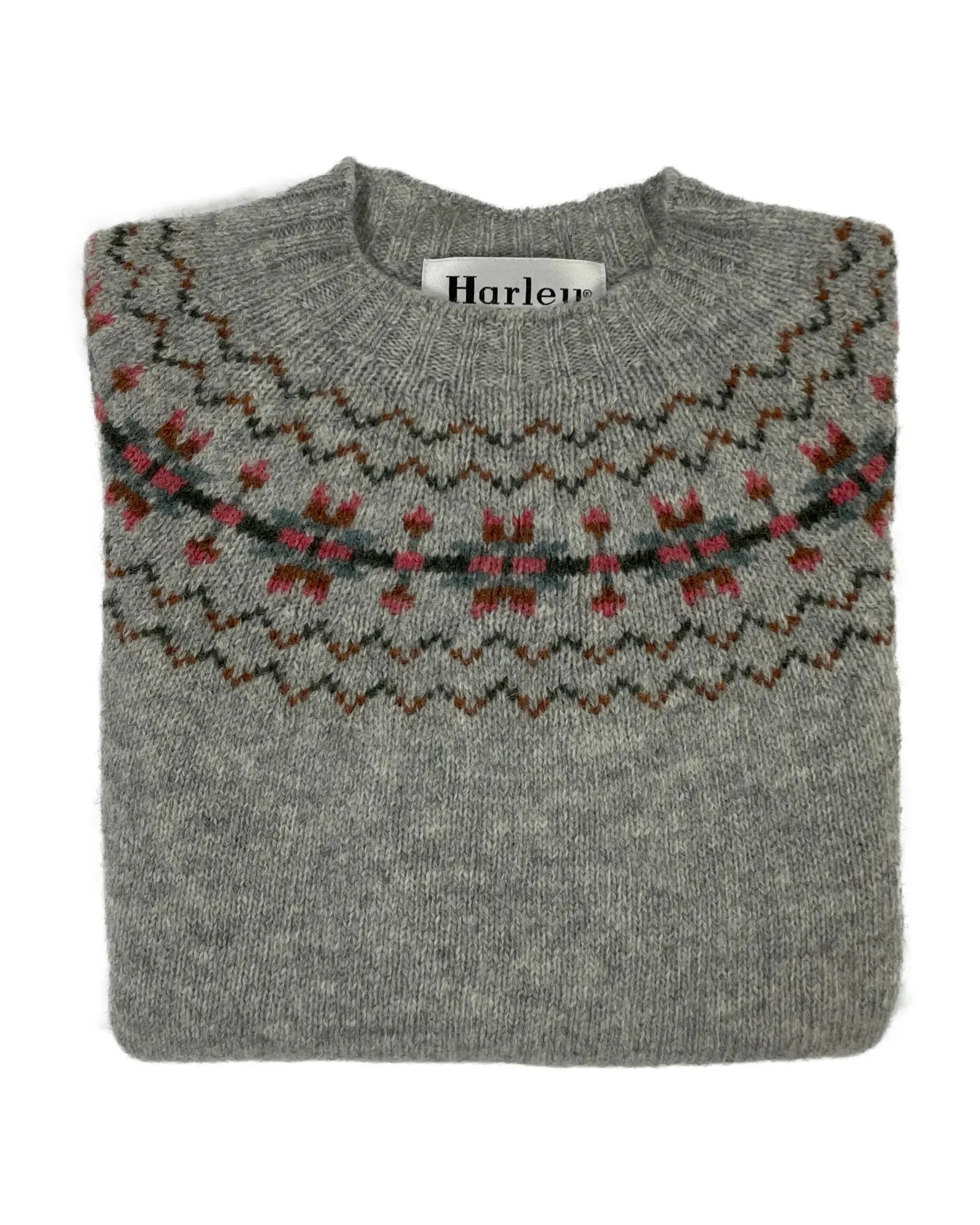 Women's Fair Isle Knitted Jumper (L4615/7) - Silver