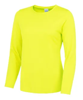 Womens long sleeve cool T | Electric Yellow