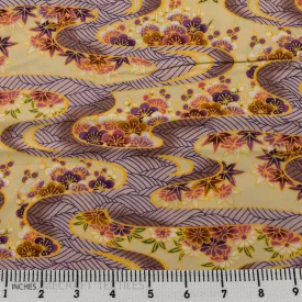 Yellow & Purple River Cotton Print